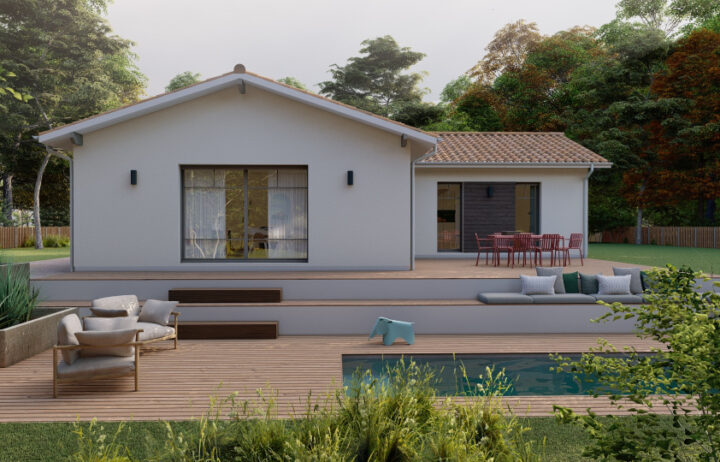 votre maison de 90m2 sur un terrain de 2000m2 sur la commune de La Chapelle-Aubareil au prix de 188600€ avec Alpha Constructions